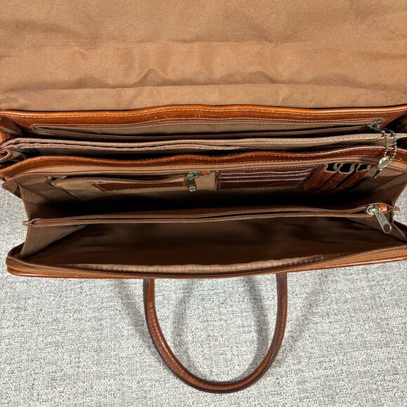 Vintage Wilson Leather Briefcase Tan Locks - Picture 5 of 9